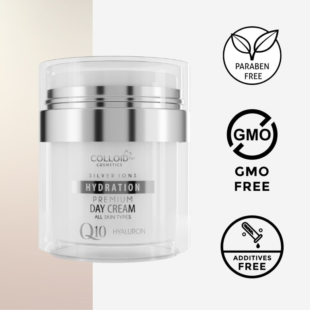 Hydrating Day Cream with Q10, Natural Oils & Silver Ions: Anti-Aging Formula